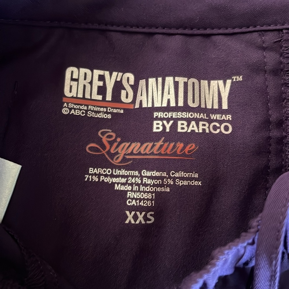 Grey's Anatomy Purple Scrub Pants, NEW With Tags, Women’s Sz XXS - Picture 3 of 10